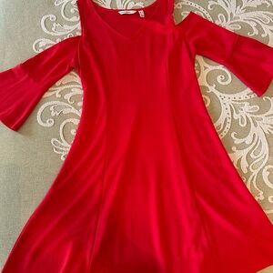 Isaac Mizrahi Vibrant Red Long Sleeve Dress